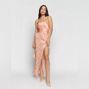 Reformation Barrow Silk Maxi Dress in Myrna Pink Floral 2